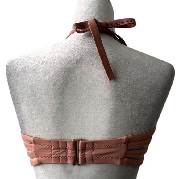 Shade & Shore Light Lift Halter Bikini Top Pink Orange SZ 38D - Picture 2 of 10